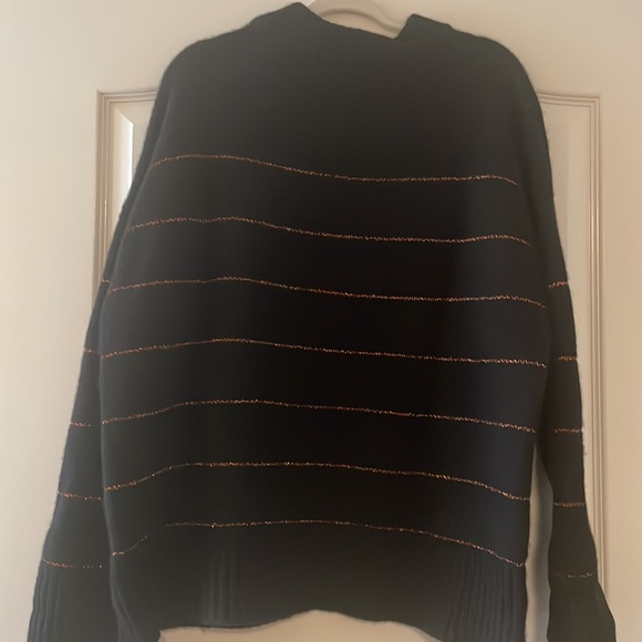 45% off! La Ligne Marin Wool & Cashmere Black and Copper Striped Sweater - Picture 7 of 7